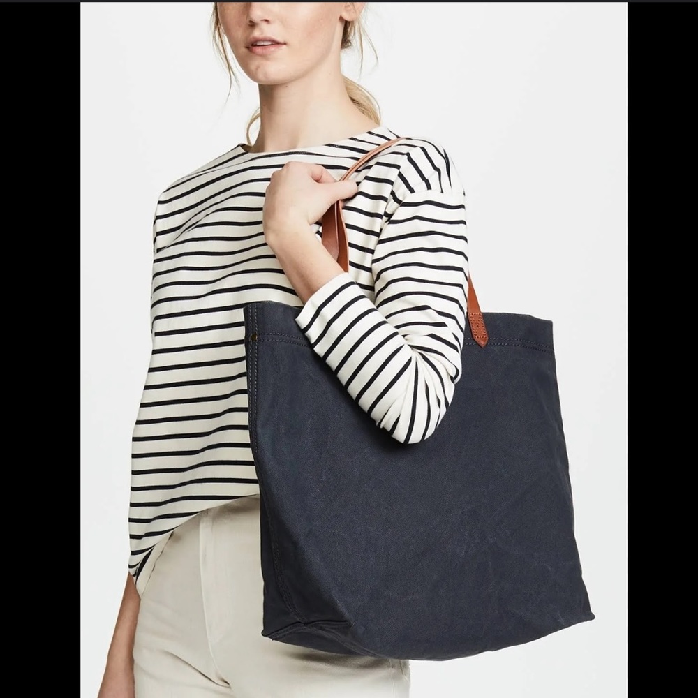 Madewell Women's The Canvas Medium Transport Tote w/ macramé shoulder strap